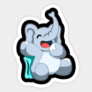 Elephant at Sleeping with Pillow Sticker